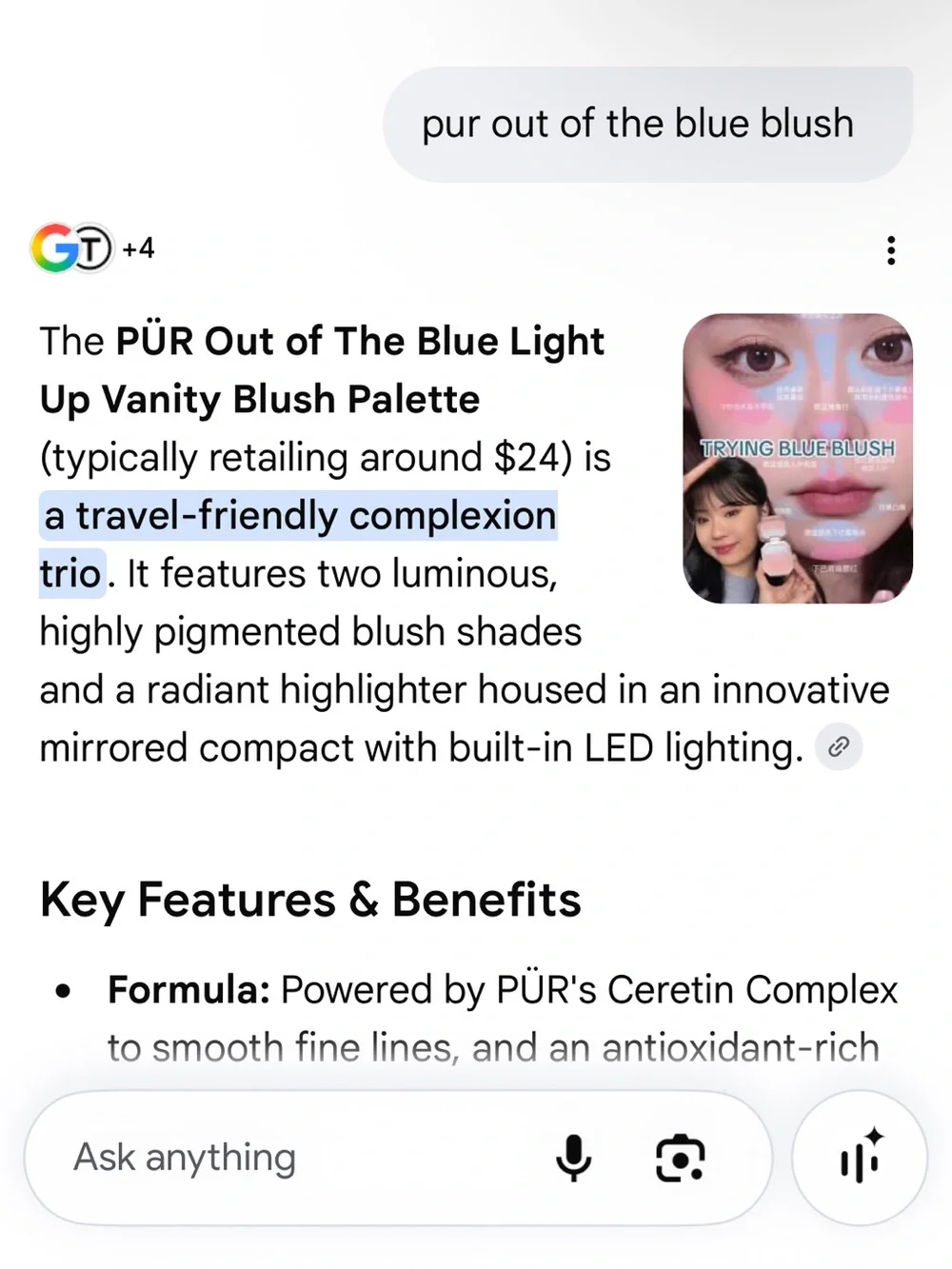 PUR OUT OF THE BLUE BLUSH PALETTE